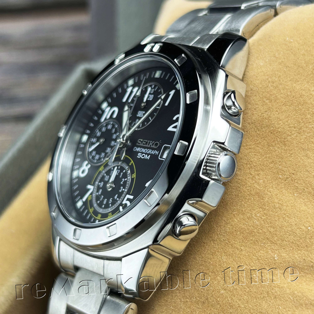 【SEIKO 三眼計時錶】精工三眼素色時尚款 SND195/SND195P1-細節圖4