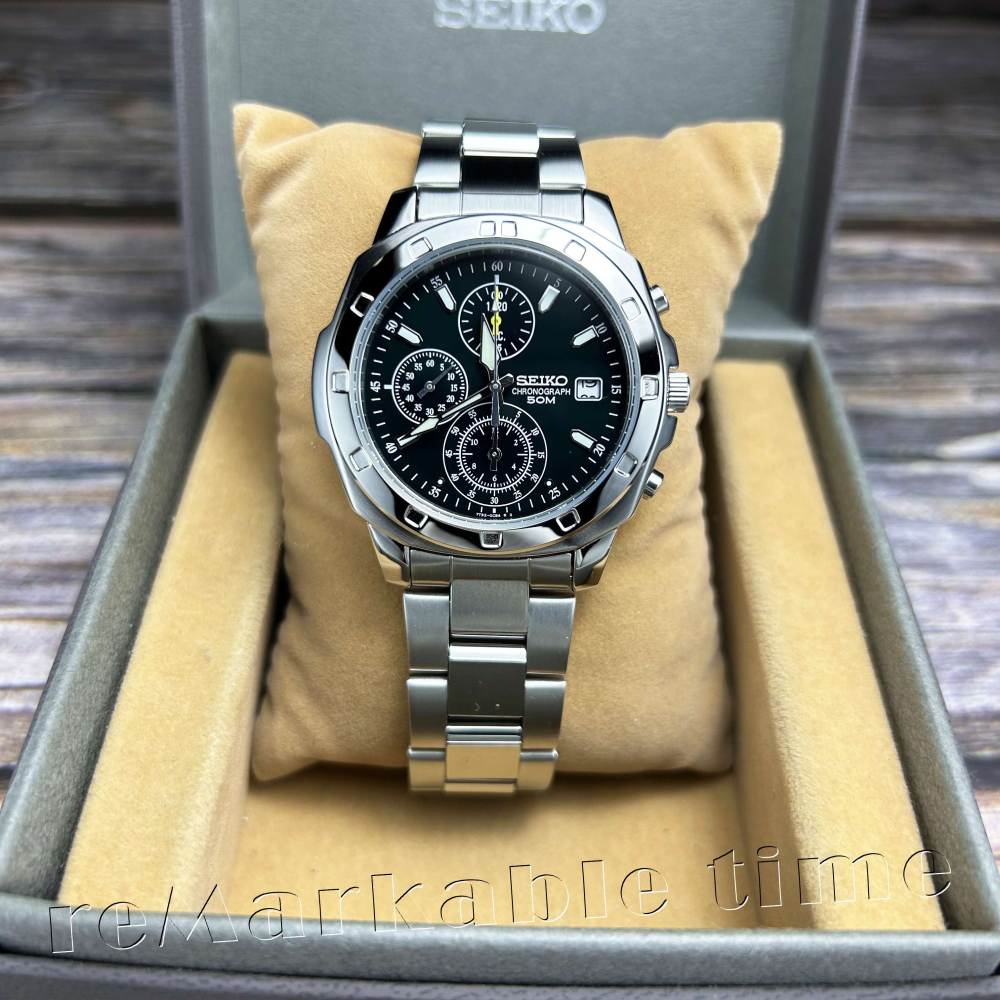【SEIKO 三眼計時錶】精工三眼素色時尚款 SND411/SND411P1-細節圖2