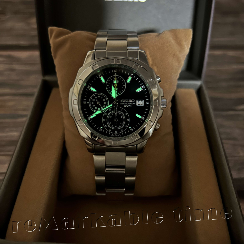 【SEIKO 三眼計時錶】精工三眼素色時尚款 SND411/SND411P1-細節圖3