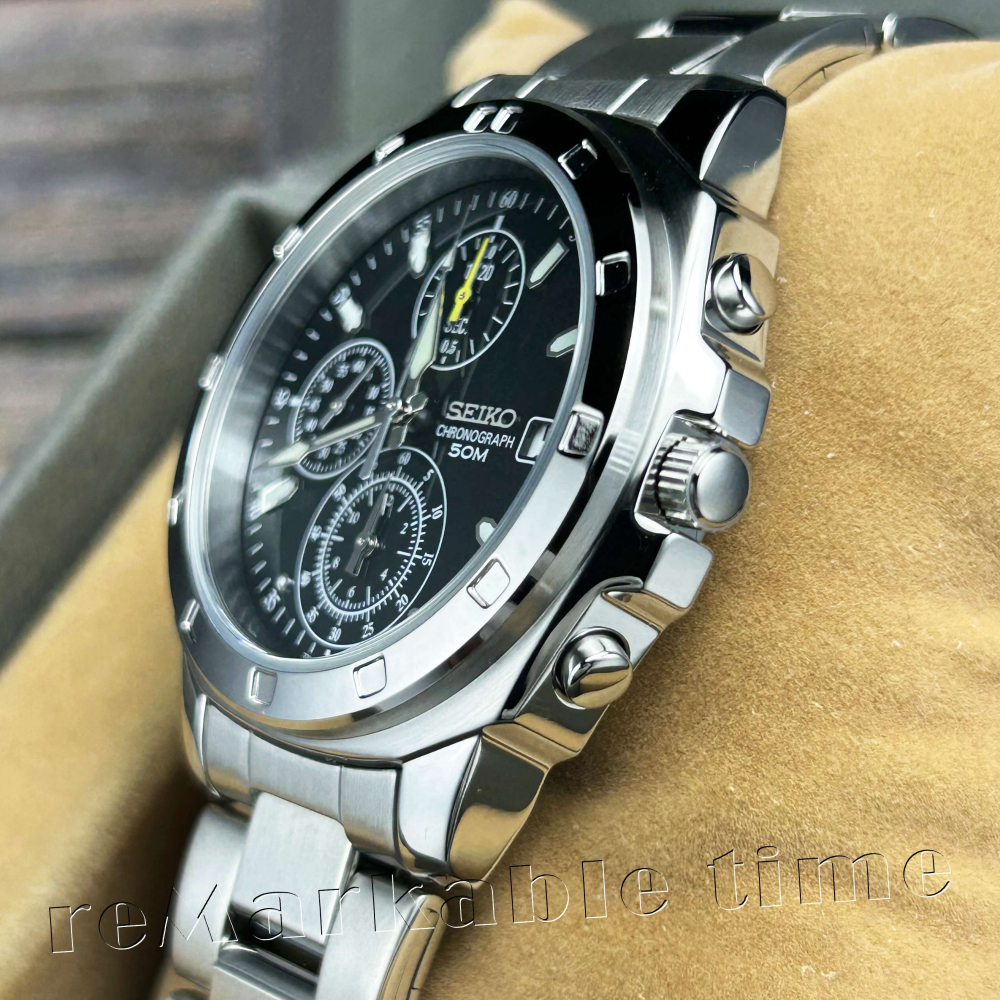 【SEIKO 三眼計時錶】精工三眼素色時尚款 SND411/SND411P1-細節圖4