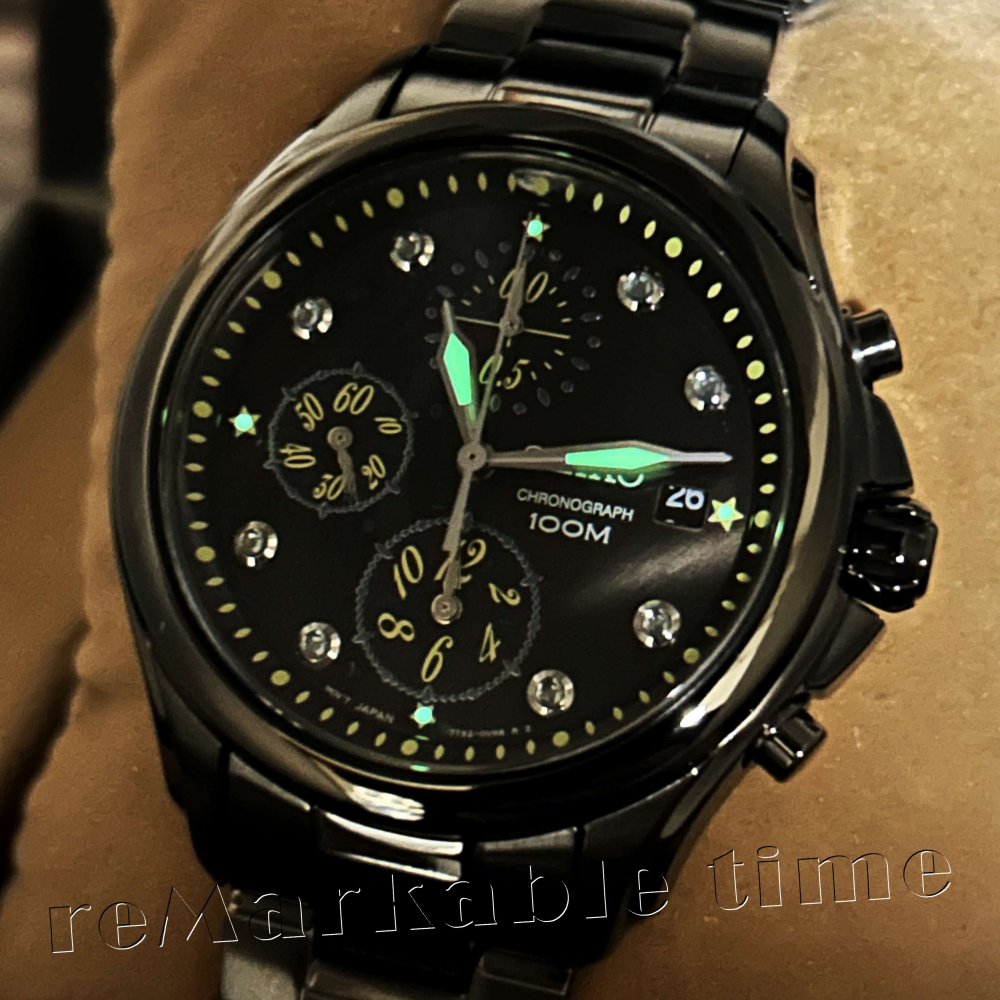 【SEIKO 三眼計時手錶】藍寶石三眼星空鋼帶女錶款SNDX67P1-細節圖3