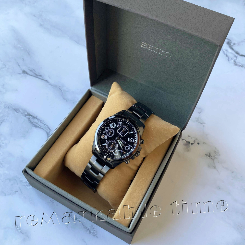 【SEIKO 三眼計時手錶】藍寶石三眼星空鋼帶女錶款SNDX27P1-細節圖3