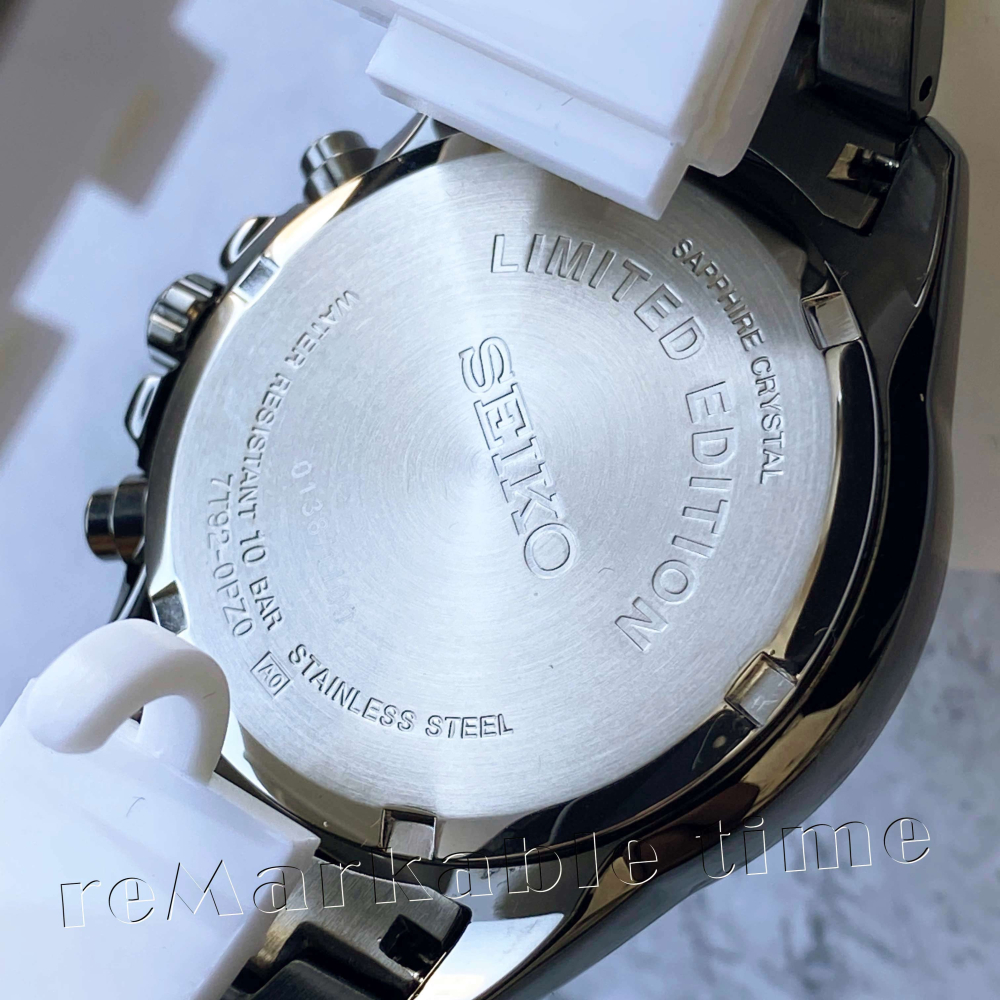 【SEIKO 三眼計時手錶】藍寶石三眼星空鋼帶女錶款SNDX27P1-細節圖4