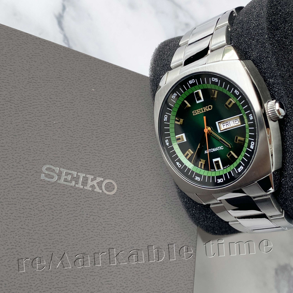 【SEIKO 自動機械手錶】精工5號機械錶款-綠SNKM97-細節圖3