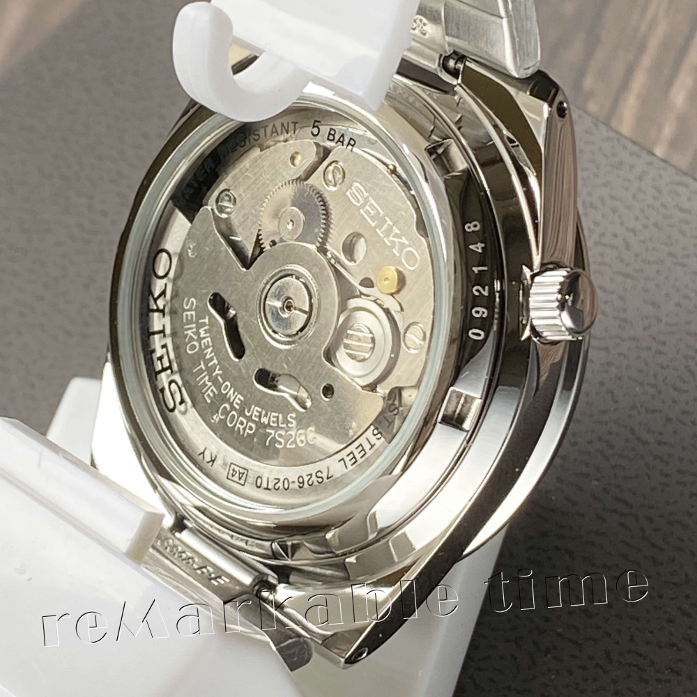 【SEIKO 自動機械手錶】不鏽鋼黑面指針錶款-SNKE01/SNKE01K1-細節圖4