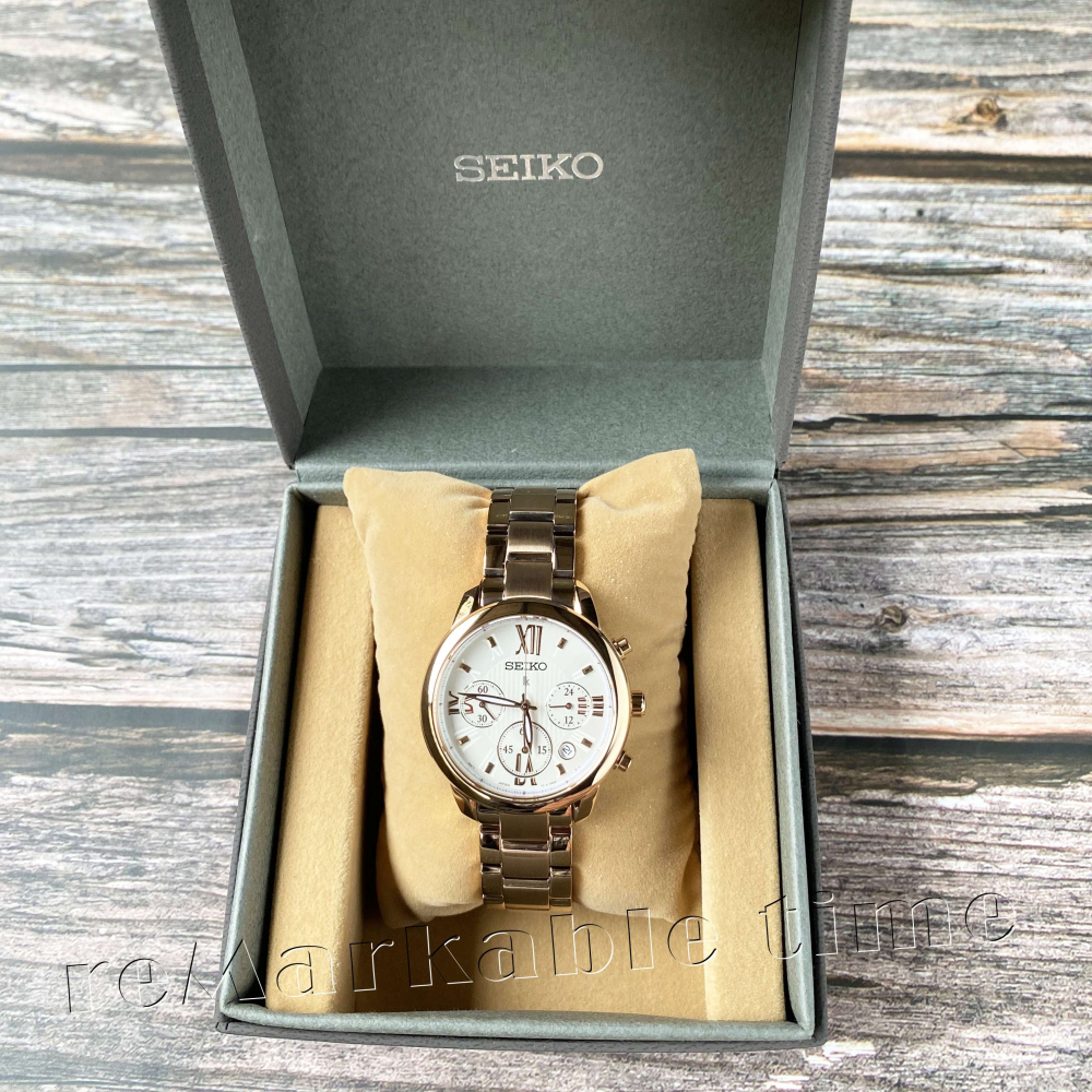 【SEIKO LUKIA】三眼鋼帶女手錶SRWZ88P1/SRWZ88(玫瑰金)~送禮首選-細節圖2