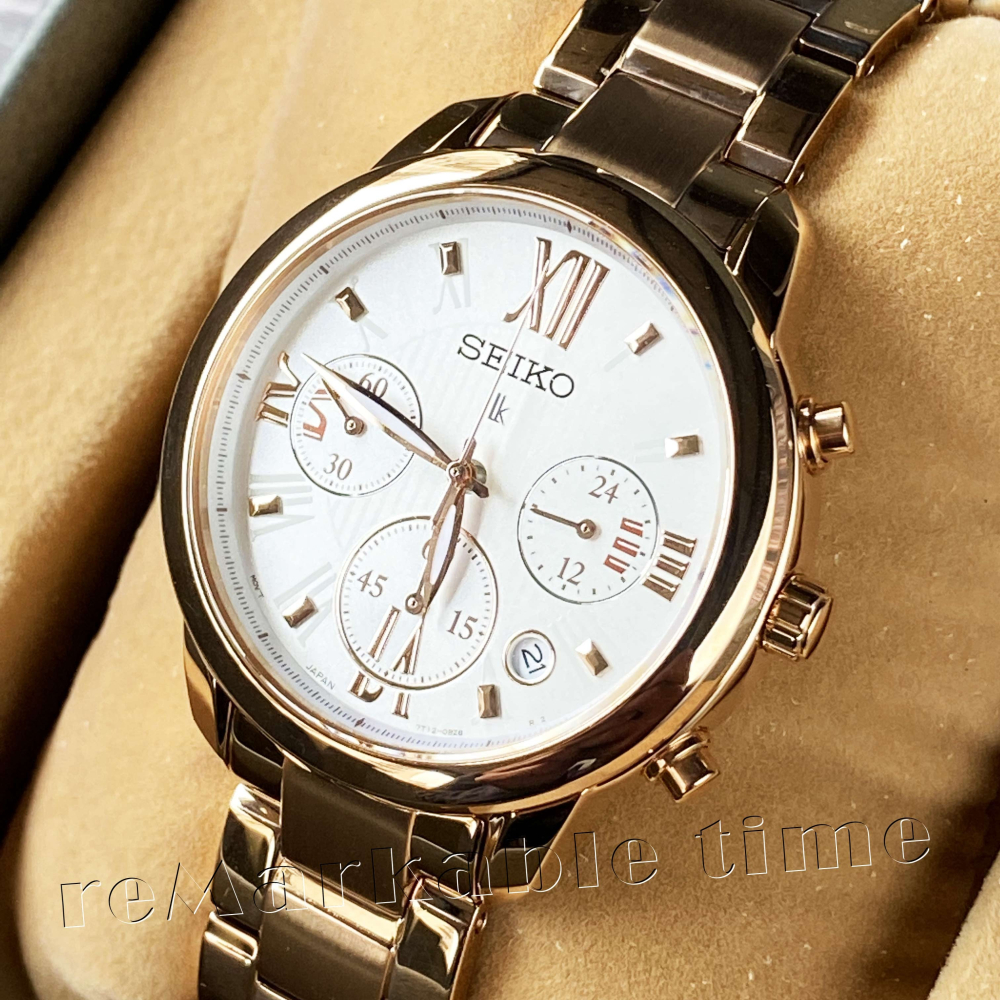 【SEIKO LUKIA】三眼鋼帶女手錶SRWZ88P1/SRWZ88(玫瑰金)~送禮首選-細節圖3