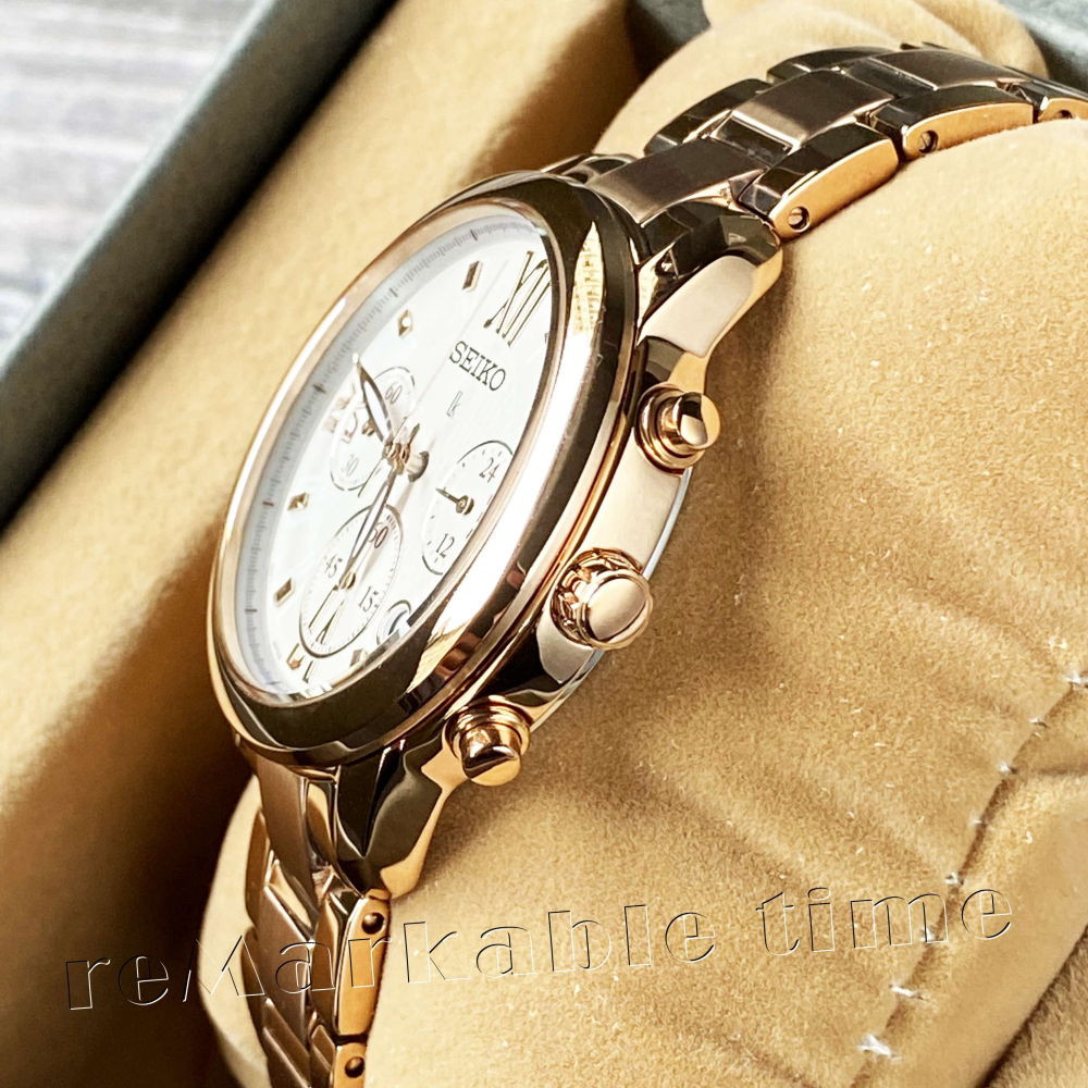 【SEIKO LUKIA】三眼鋼帶女手錶SRWZ88P1/SRWZ88(玫瑰金)~送禮首選-細節圖4