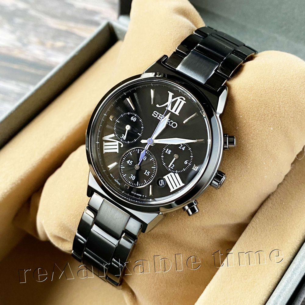 【SEIKO LUKIA】三眼鋼帶女手錶SRWZ67P1/SRWZ67(黑)~送禮首選-細節圖2