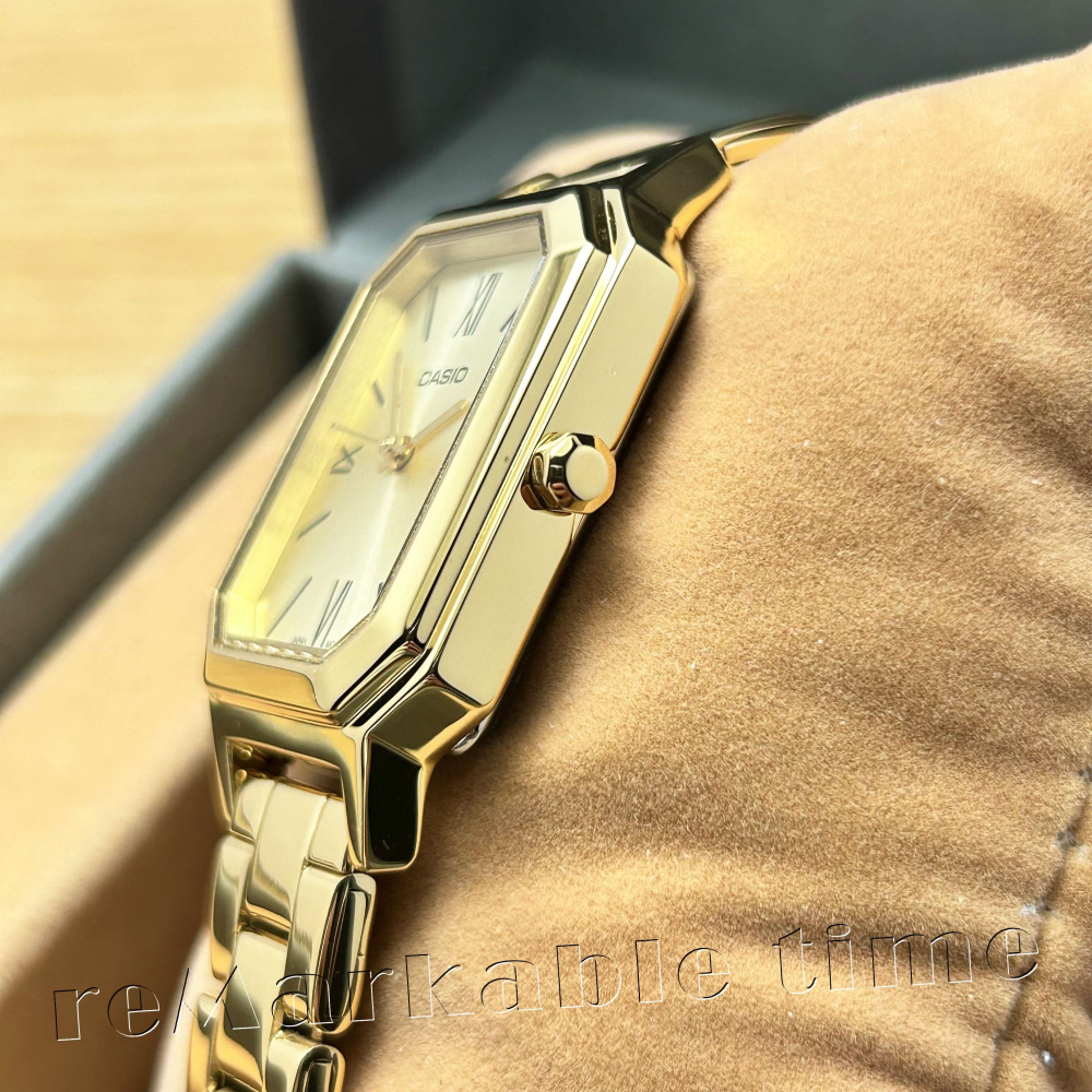 【CASIO】時尚簡約指針女手錶-金面金框LTP-E168G-9B/LTP-E168G-9BDF-細節圖3