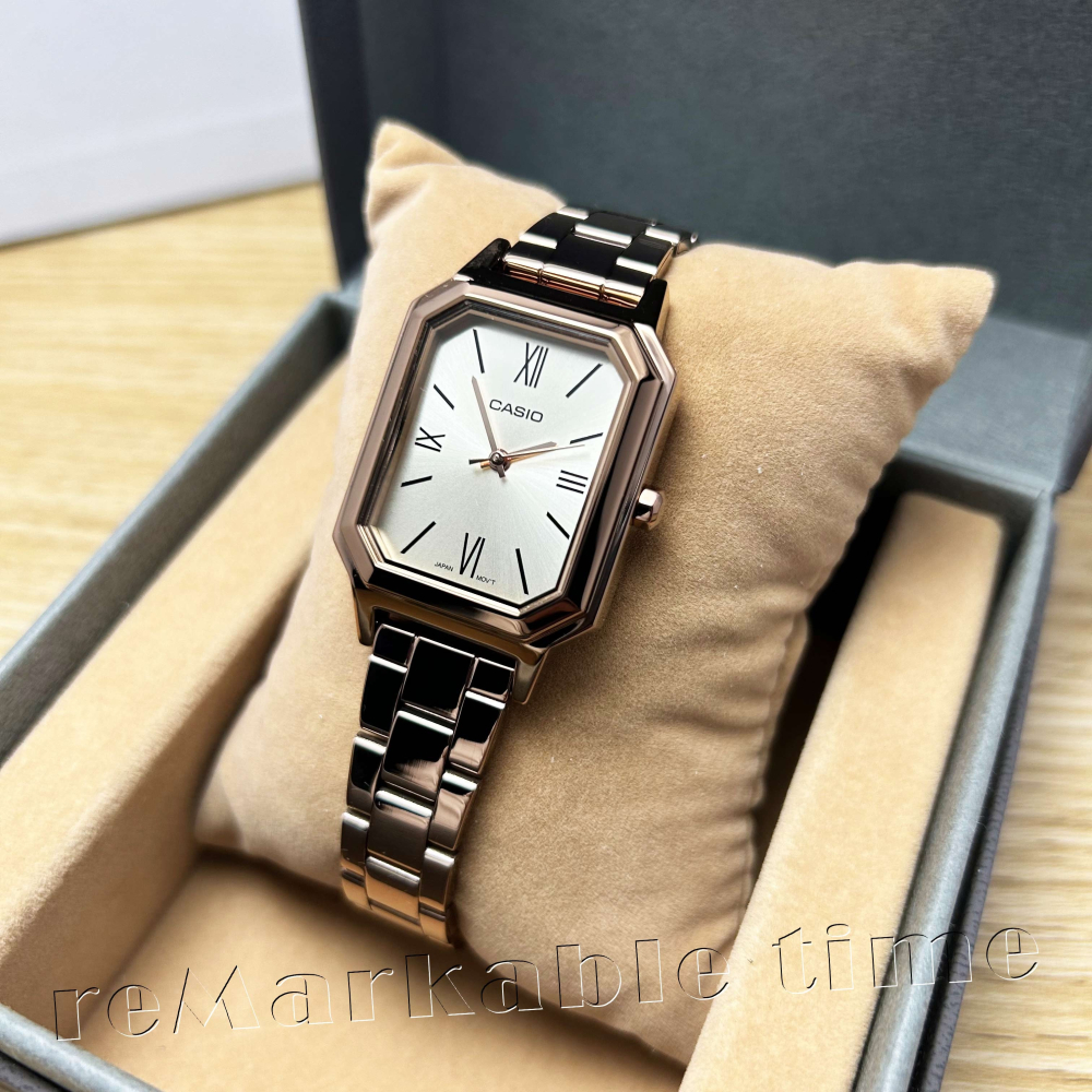 【CASIO】時尚簡約指針女手錶-白面粉紅金框LTP-E168R-9B/LTP-E168G-9BDF-細節圖2