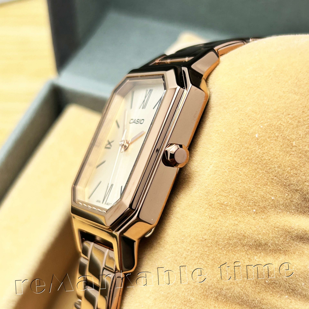 【CASIO】時尚簡約指針女手錶-白面粉紅金框LTP-E168R-9B/LTP-E168G-9BDF-細節圖3