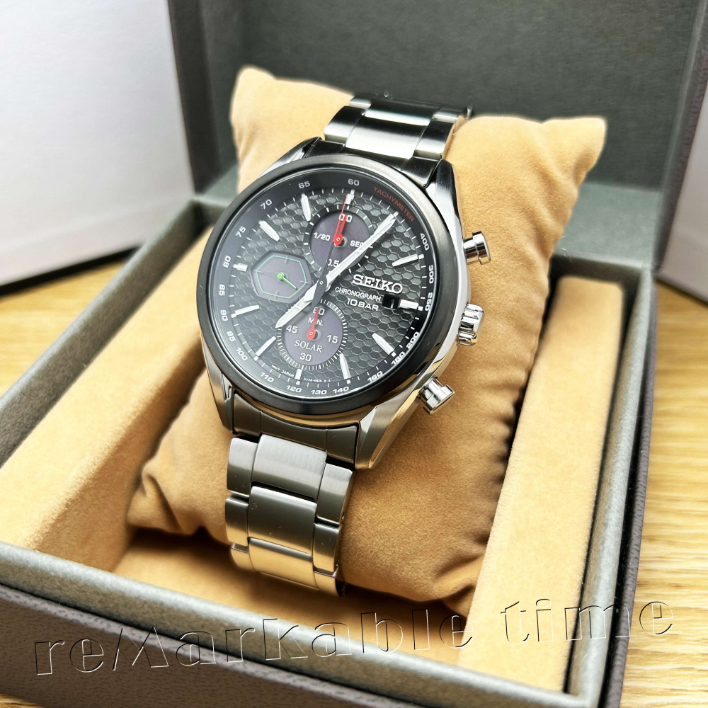 【SEIKO SOLAR】計時光動能水晶玻璃男手錶款SSC803/SSC803P1-細節圖2