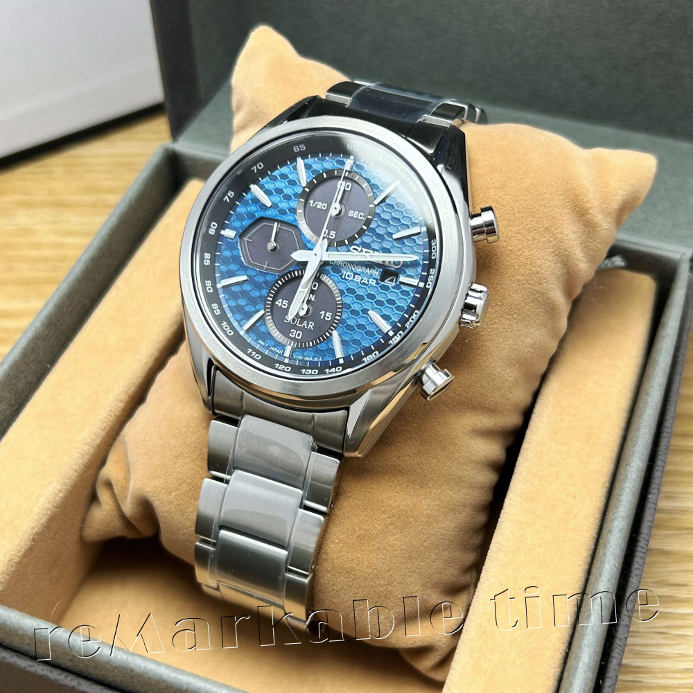 【SEIKO SOLAR】計時光動能藍寶石水晶男手錶款SSC801/SSC801P1-細節圖2