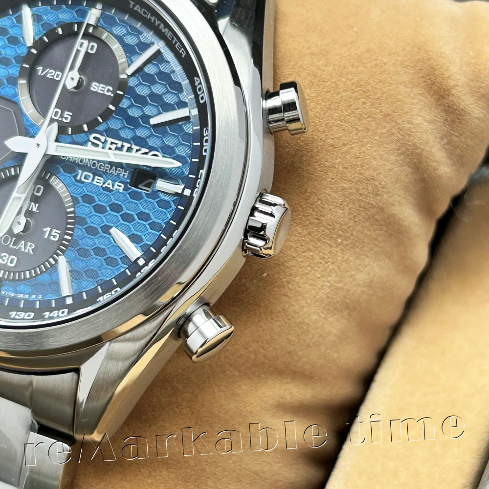 【SEIKO SOLAR】計時光動能藍寶石水晶男手錶款SSC801/SSC801P1-細節圖3