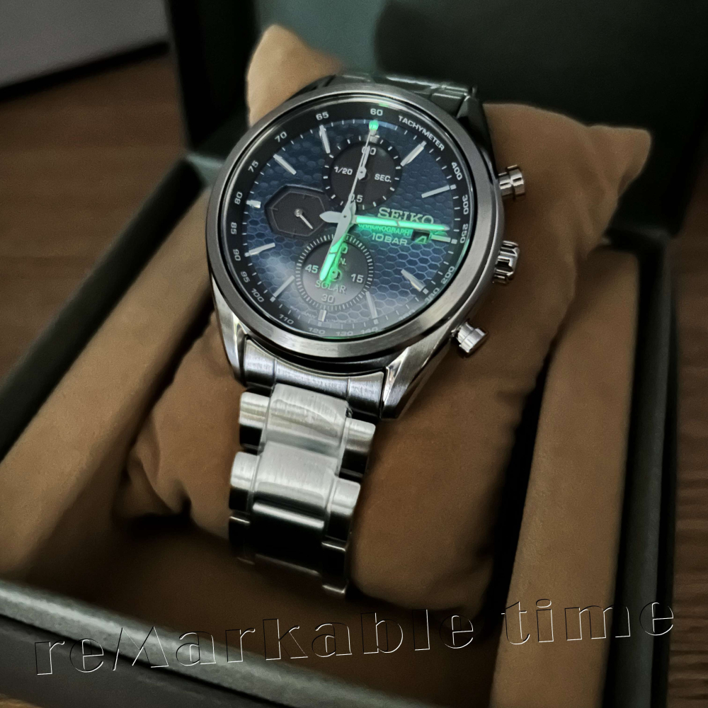 【SEIKO SOLAR】計時光動能藍寶石水晶男手錶款SSC801/SSC801P1-細節圖4