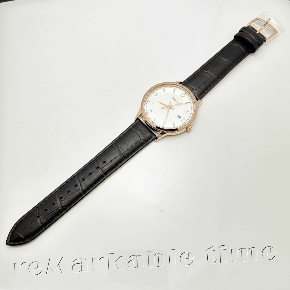 【SEIKO 石英手錶】經典紳士時尚男錶款白面玫瑰金框SGEH88/SGEH88P1-細節圖6