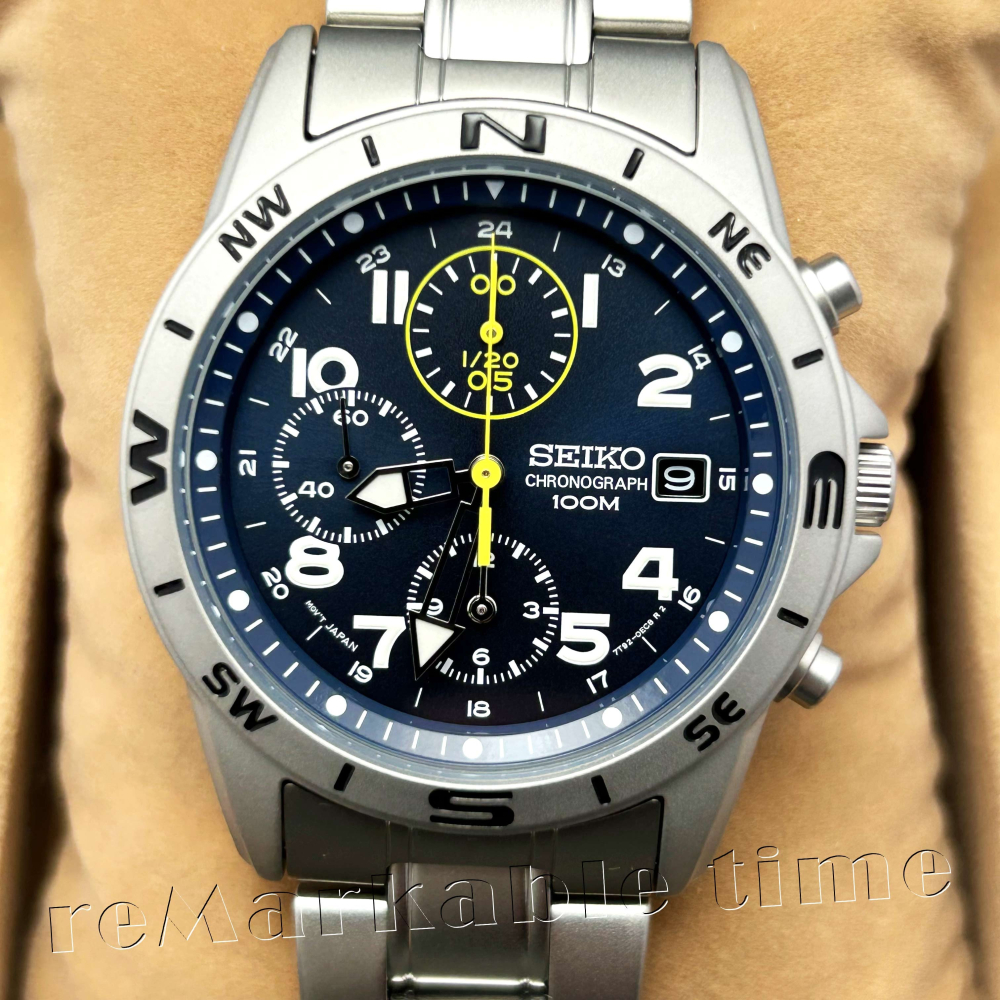 【SEIKO 三眼計時手錶】三眼計時鋼帶男錶款SND379P1/SND379-細節圖3