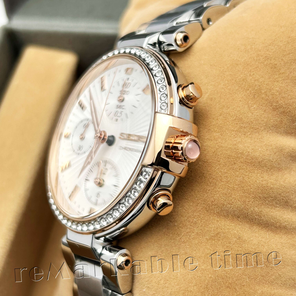 【SEIKO 三眼計時手錶】三眼鑲鑽計時女錶款SNDV44P1/SNDV44-細節圖3