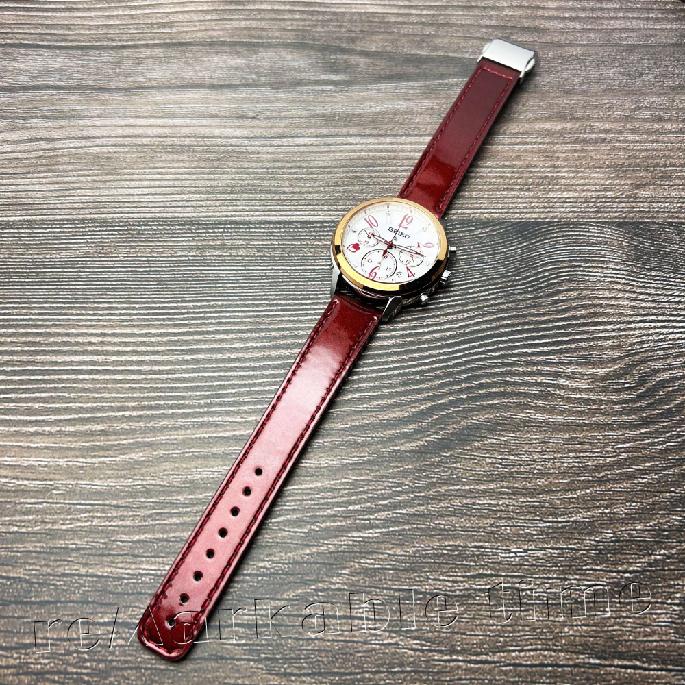 【SEIKO LUKIA】三眼藍寶石水晶漆皮皮帶女手錶SRW812P1/SRW812~送禮首選-細節圖2