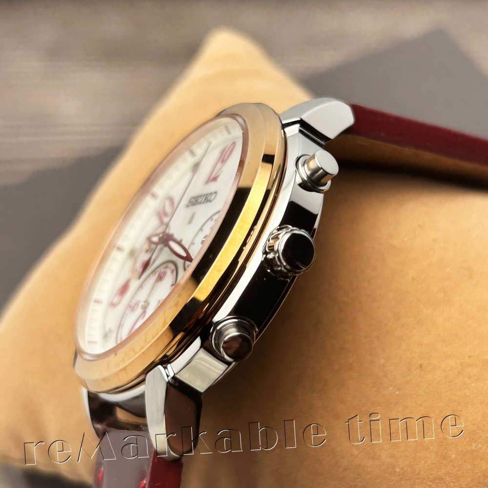 【SEIKO LUKIA】三眼藍寶石水晶漆皮皮帶女手錶SRW812P1/SRW812~送禮首選-細節圖7