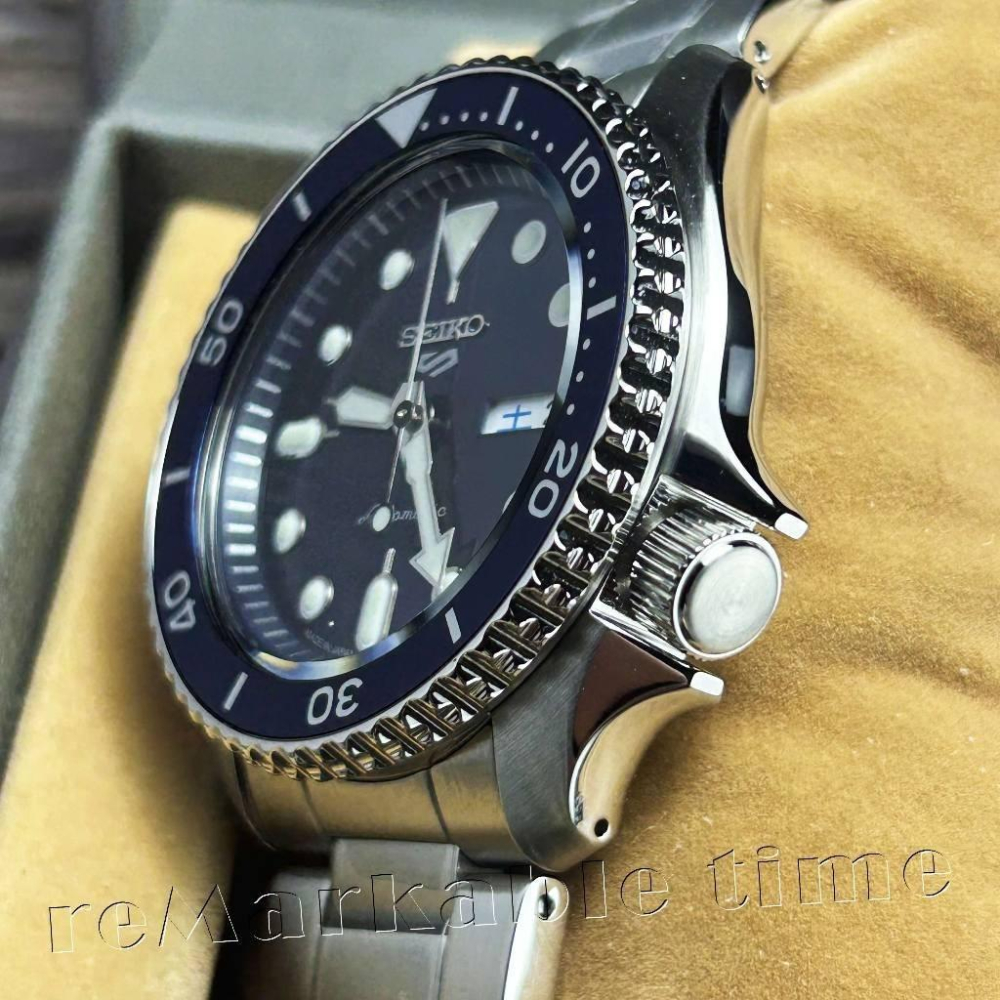 【SEIKO 自動機械手錶】 精工五號自動機械錶款SBSA001藍面(日本限定)-細節圖3