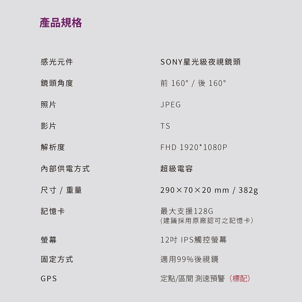 【LOOKING錄得清】LD-9S 12吋觸控式 後視鏡汽車行車記錄器  SONY星光夜視鏡頭-細節圖11