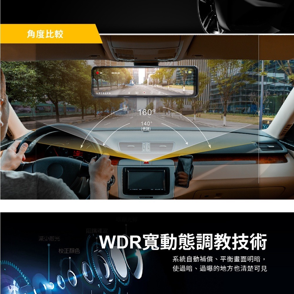 【LOOKING錄得清】LD-9 Plus 12吋觸控式 後視鏡汽車記錄器 WDR寬動態 星光夜視-細節圖7