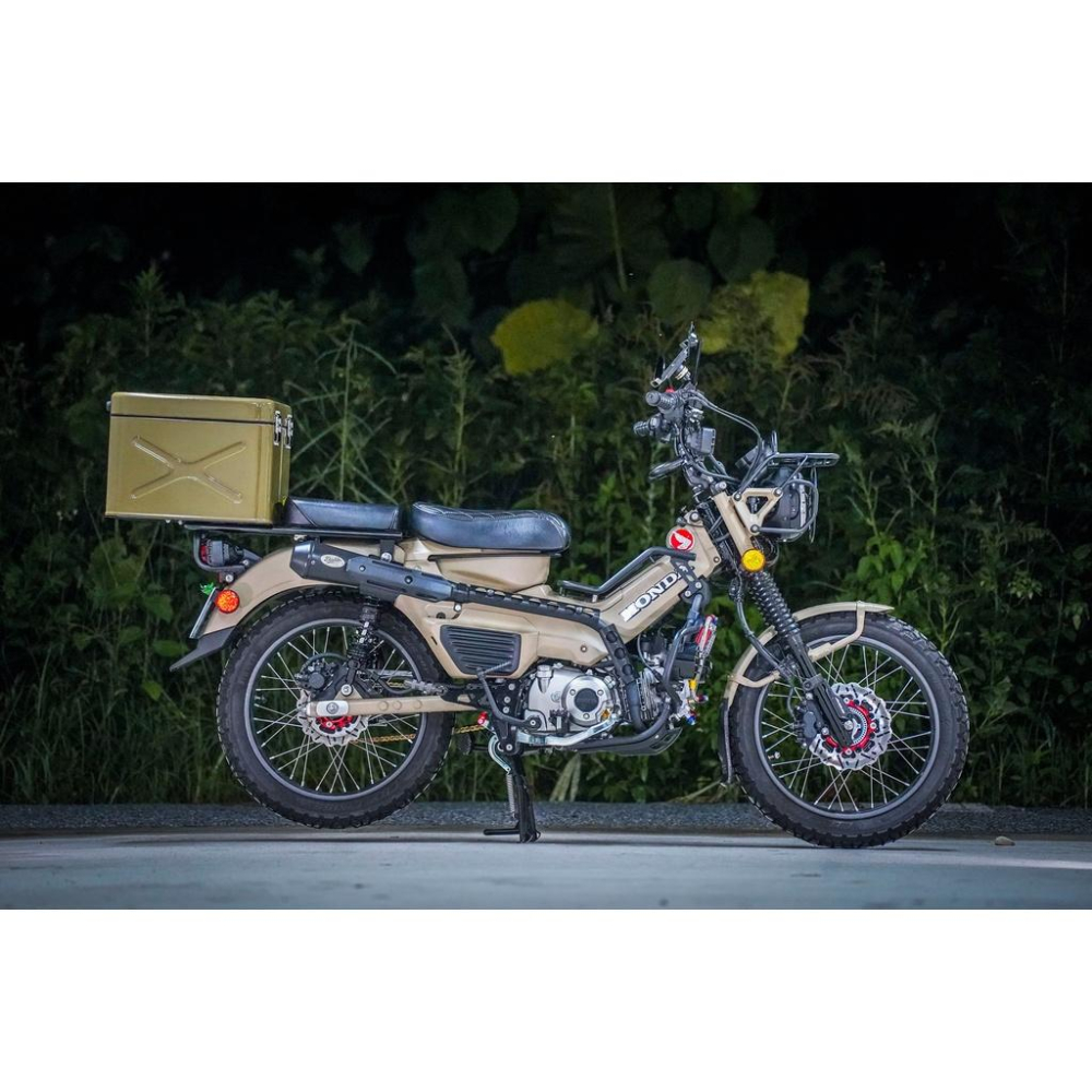 HONDA CT125 專用 黑鐵噴砂粉體 加長延伸後架+坐墊 後座可雙載且可以安裝後箱 後架-細節圖2