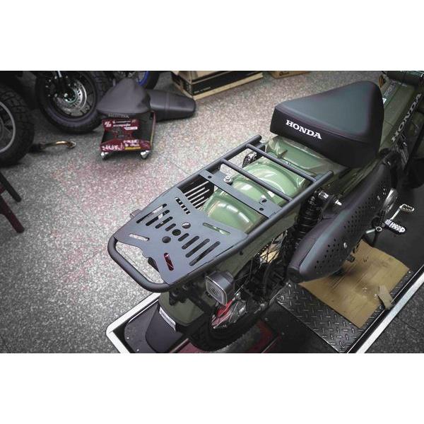 HONDA CT125 專用 黑鐵噴砂粉體 加長延伸後架+坐墊 後座可雙載且可以安裝後箱 後架-細節圖3
