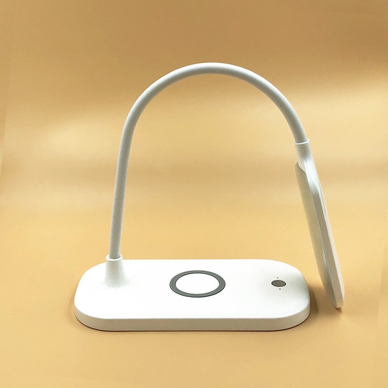 護眼臺燈10W 萬向彎管可調 三色觸摸亮度調節開關 LED智能無線快充 簡易版 /筆筒版 輕巧外出辦公旅遊-細節圖4