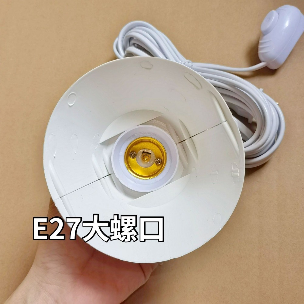 E27燈頭帶獨立開關+掛勾720公分 吊燈室內戶外工作燈夜市  附燈罩-細節圖2