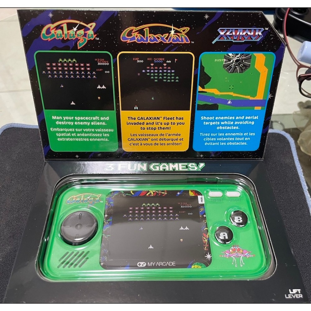 全新My Arcade小蜜蜂三合一(Galaga、Galaxian、Xeviou)掌上遊戲機.-細節圖2