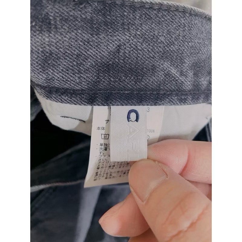 CAHLUMN  Selvedge Denim Pant “Baggy” 24SS 水洗黑牛仔褲 青耳 排扣 XL-細節圖3