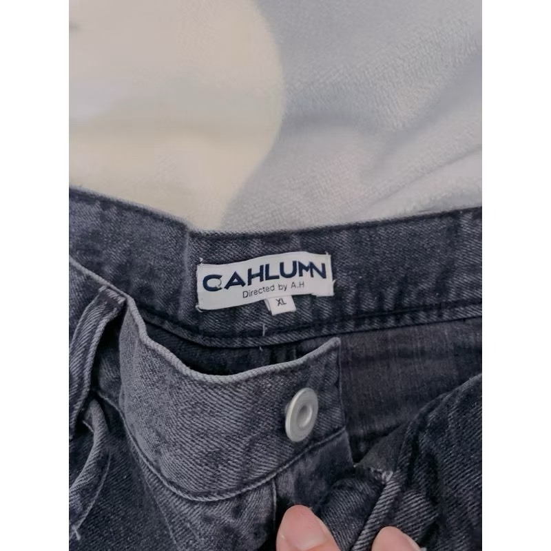 CAHLUMN  Selvedge Denim Pant “Baggy” 24SS 水洗黑牛仔褲 青耳 排扣 XL-細節圖6