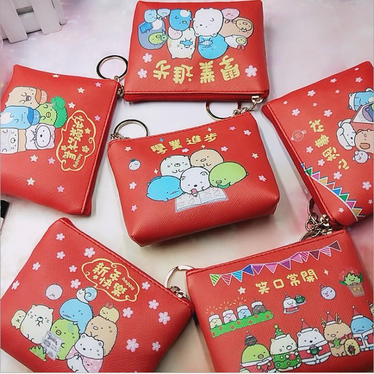 (台灣發貨)工廠賠錢出清 角落生物 過年款錢包 賠錢出清 娃娃機 批發 送禮 禮物耳機收納包-細節圖2