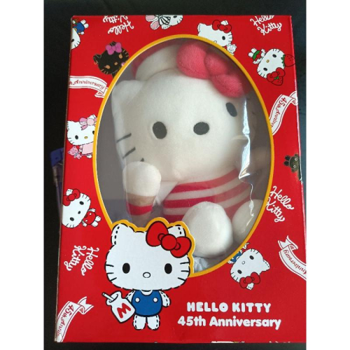 Hello kitty 新加坡 環球影城 45週年 娃娃 絨毛 玩偶 坐姿