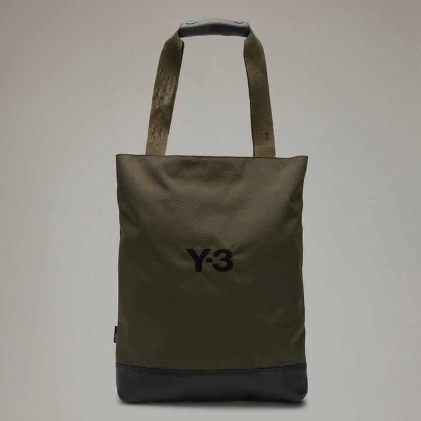 Y-3！Y3！稀有限定！絕版頂級精品刺繡魅影軍綠色橄欖綠色唯美典雅托特包、側背包、斜背包、肩背包~收藏款！-細節圖7