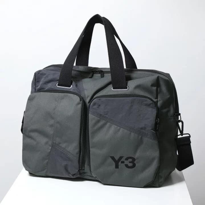 Y-3！Y3！頂級珍稀精品~週末版紋繡極限版!多用途軍綠色橄欖綠色幾何紋繡旅行袋、行李箱、側背包、手提包、筆電包、出差包-細節圖4
