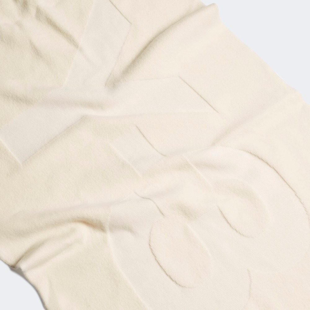 Y-3！Y3！極稀有！絕版🌟奢暖頂級精品！比利時製造！歐陸優雅凝聚~奶油象牙米色杏色~手洗刺繡羊毛圍巾披肩~-細節圖3