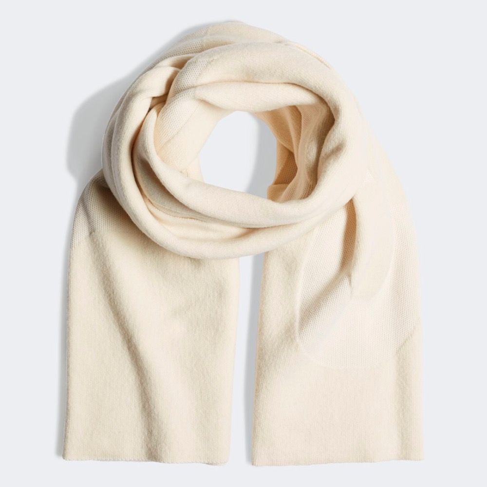 Y-3！Y3！極稀有！絕版🌟奢暖頂級精品！比利時製造！歐陸優雅凝聚~奶油象牙米色杏色~手洗刺繡羊毛圍巾披肩~-細節圖4