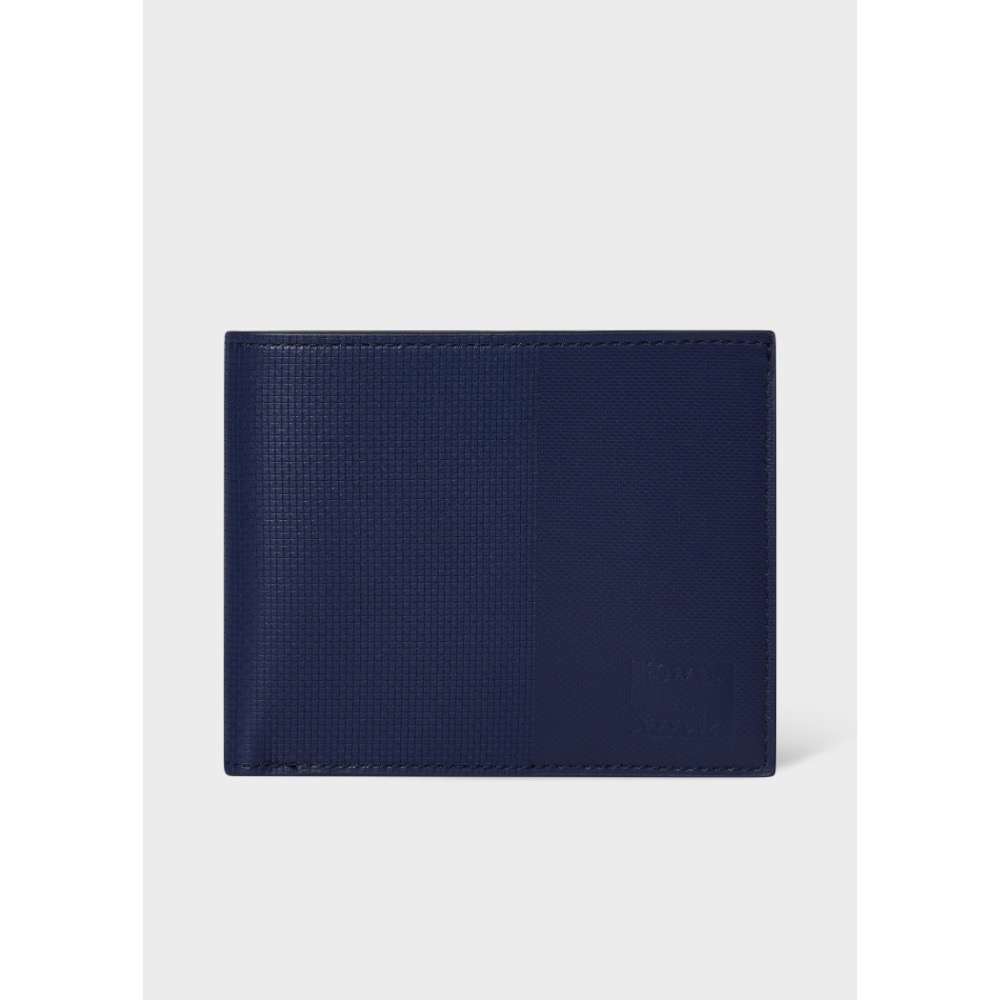 絕美絕版🌟Paul Smith 義大利製~頂級精品！小牛皮！古典墨水藍色~中短夾皮夾錢包信用卡夾、名片夾~-細節圖3