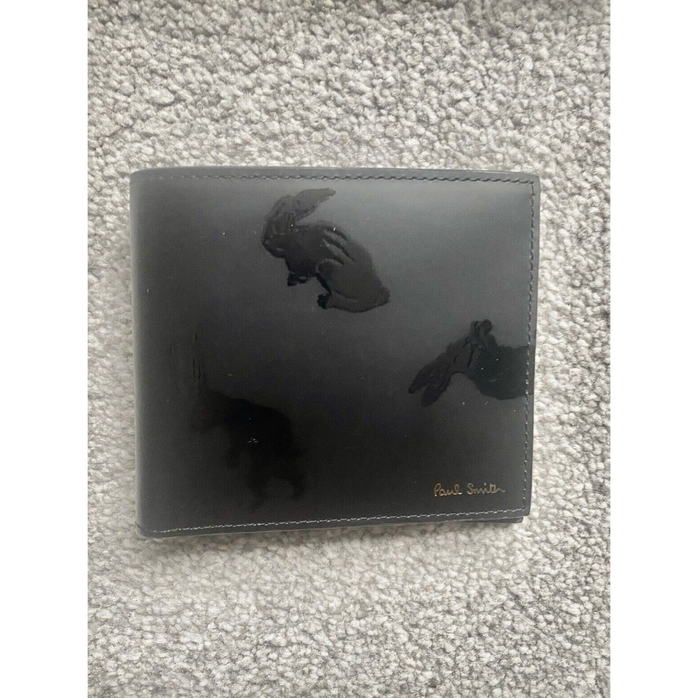 Paul Smith！超稀有🌟義大利製！絕版精品！癸卯大作兔繡~精工燙金紀念版！金兔子！真小牛皮中短夾皮夾錢包~-細節圖7