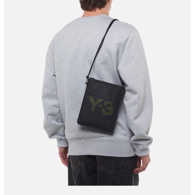 Y-3！Y3！全球限定！低配額！超限定！橄欖綠色、軍綠色💚全真牛皮～頂級側背包、斜背包、頸掛包、旅行袋、手機包、相機包、-細節圖8