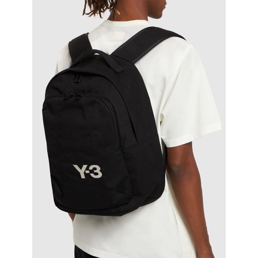 Y-3！Y3！絕版🌟超值優雅奢華版繡紋後背包！全球限定！精品技術實力添加~多功能科技認證黑色頂級機能後背包~-細節圖7