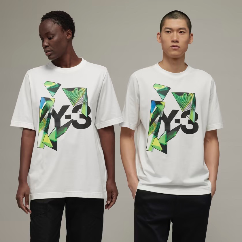 Y-3!Y3極稀有💛全球快閃限定🌟絕版星空🌃頂級白色刺繡~ 珍藏收藏注目俐落短袖T恤短T~黃金尺碼 ❤️-細節圖2