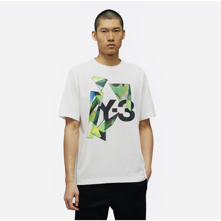 Y-3!Y3極稀有💛全球快閃限定🌟絕版星空🌃頂級白色刺繡~ 珍藏收藏注目俐落短袖T恤短T~黃金尺碼 ❤️-細節圖4