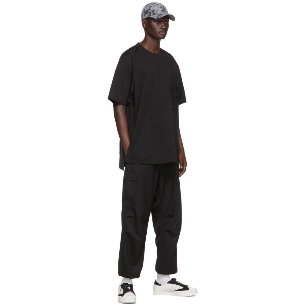 Y-3！Y3 💛 絕版頂規品 🎨 精品黑色精湛口袋短袖T恤、短T~稀絕XS黃金尺碼 ❤️-細節圖6