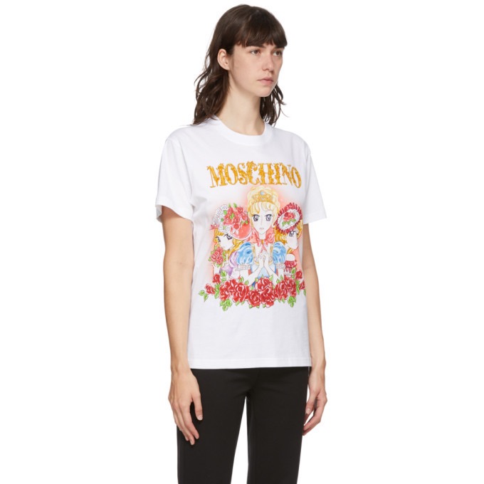 夢幻逸品!MOSCHINO🐻凡爾賽玫瑰🌹瑪麗皇后！本宮！傳奇精品!美翻了!白色短袖、T恤、T-Shirt！-細節圖5