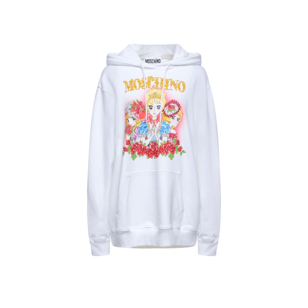 夢幻逸品!MOSCHINO🐻凡爾賽玫瑰🌹瑪麗皇后！本宮！傳奇精品!美翻了!白色長袖、連帽T恤、連帽T！-細節圖2